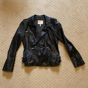 Rebecca Taylor Black Leather Moto Jacket